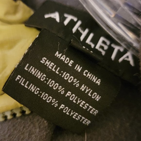 Athleta Puffer Jacket Size Med Unique Chartreuse Lime - Picture 11 of 13